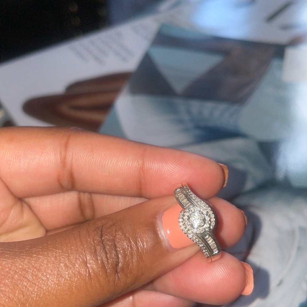 Authentic Diamond Gold Ring Size 7-8